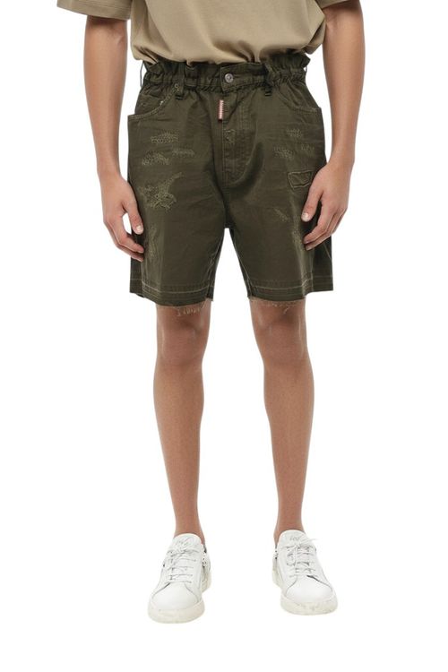 Green Distressed Shorts