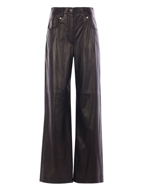 Brunello Cucinelli leather trousers - Black