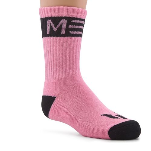 Kids' 6 Pack Youth Medium Half Cushioned Crew Socks (Black/Pink Assorted)