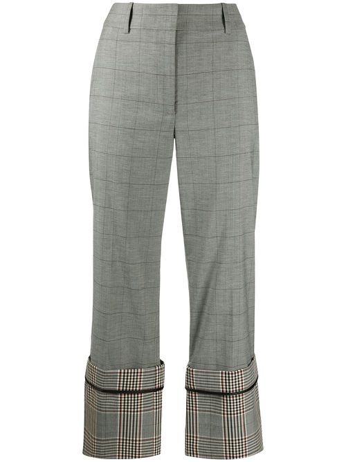 Checked wide-leg trousers - Black