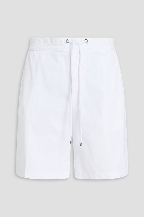 Cotton-blend drawstring shorts - White - 0
