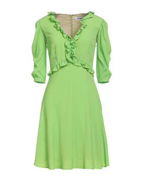 Woman Mini dress Lime green Size 4 Acetate, Silk