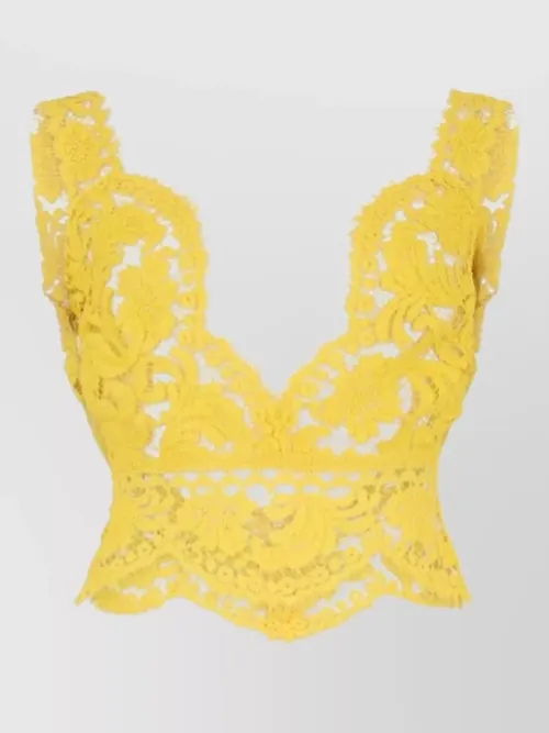 Dsquared2 - cropped lace top sleeveless scalloped he