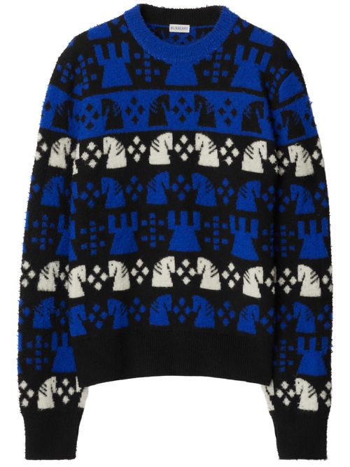 Chess intarsia wool-blend jumper - Black