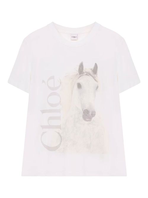 Faded Horse-Print Cotton Jersey T-Shirt