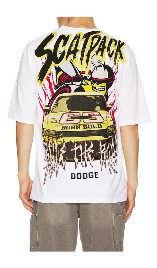 REASON Dodge Scatpack Tee in White. L. Also in M, S, XL/1X