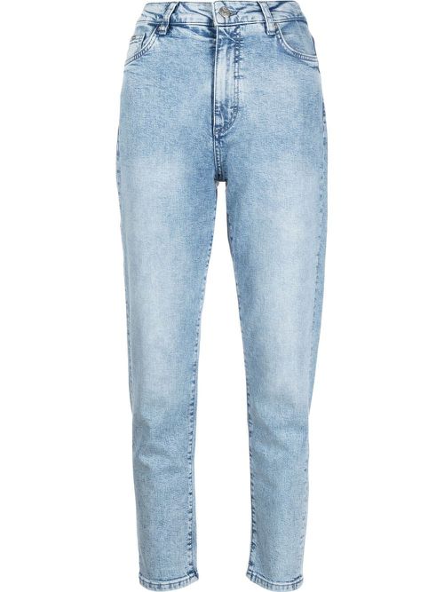 High-waisted cropped jeans - Blue