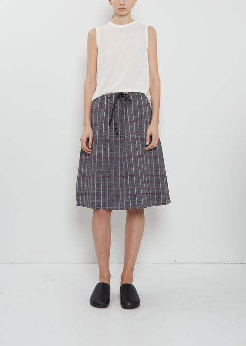 Ter et Bantine Tribal Cotton Skirt Grey Check