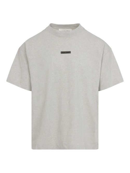 Logo-plaque cotton T-shirt - Grey
