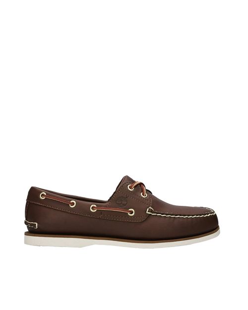 Hand-Stitched Leather Boat Shoe — Brown