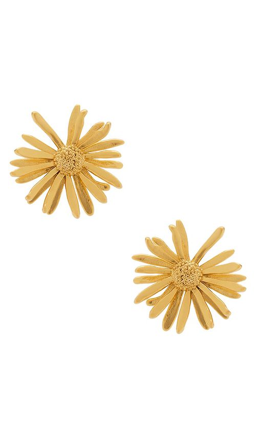 LELET NY Daisy Stud Earrings in Metallic Gold