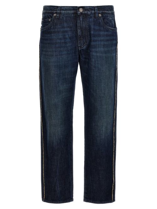 Fringed Stitching Jeans
