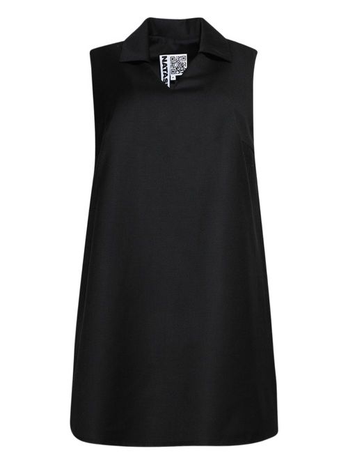 Sleeveless collared dress - Black