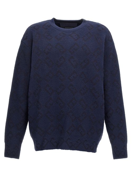 Wool Blend Crew Neck Sweater — Blue