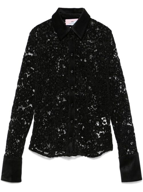 Corded-lace shirt - Black