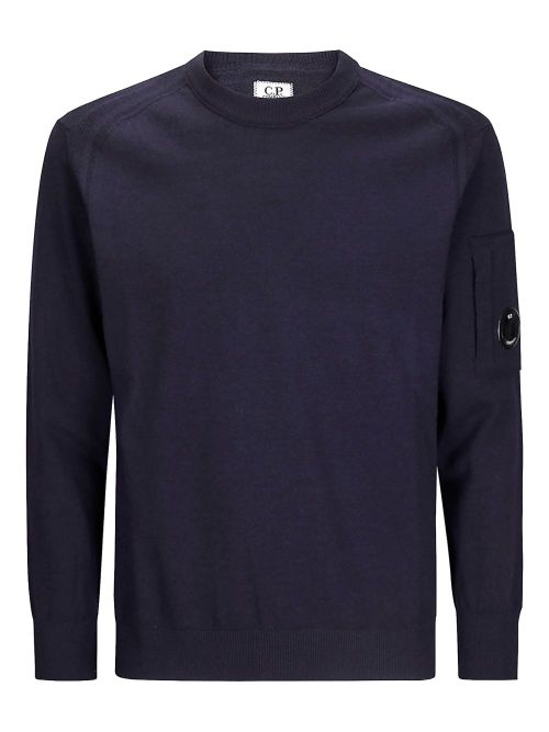 Logo Wool Crewneck Sweater — Dark Blue