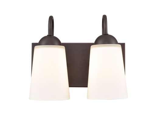 Rubbed Bronze Two Light Vanity from the Ivey Lake Collection
