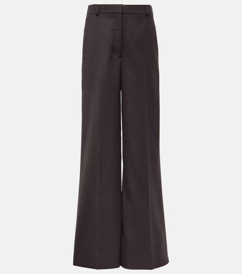 High-rise wool wide-leg pants