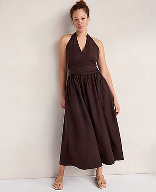 Ann Taylor Haven Well Within Linen Halter Maxi Dress