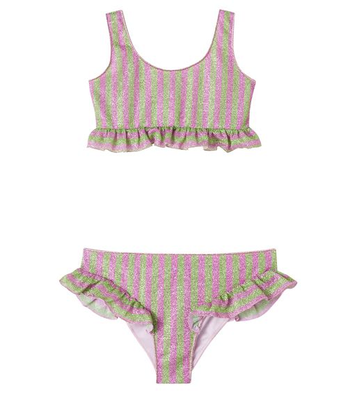 Oséree Kids Lumière ruffled striped bikini