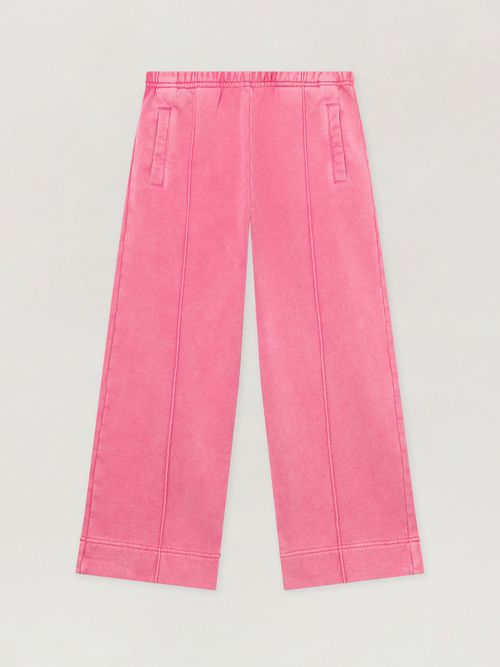 Curved Logo Faded Wide Pants Kids  Fucsia/fuchsia