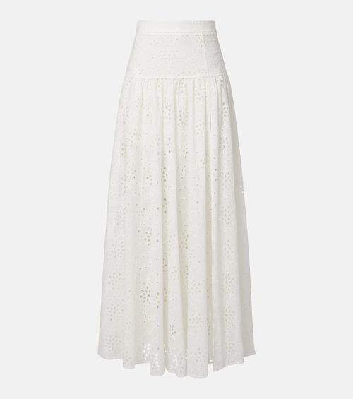 Alexandra Miro Serena broderie anglaise cotton maxi skirt