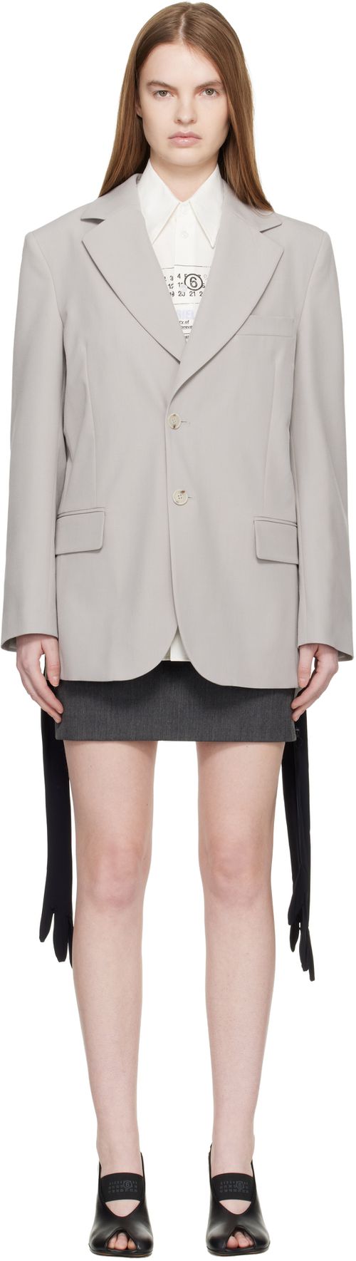 Gray Wool-Blend Blazer