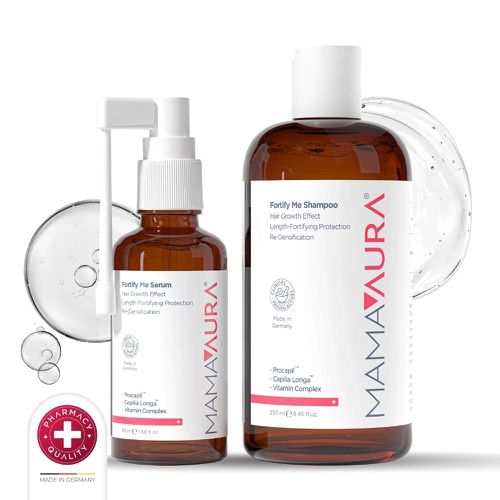 Set Mamaaura: Fortify Me, hair shampoo, fortifying, 250 ml + Fortify Me, hair serum, redensifying