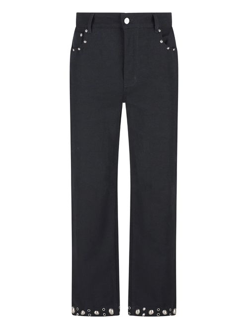 Stylish Trousers with Stud Details and Zip Closure for Men