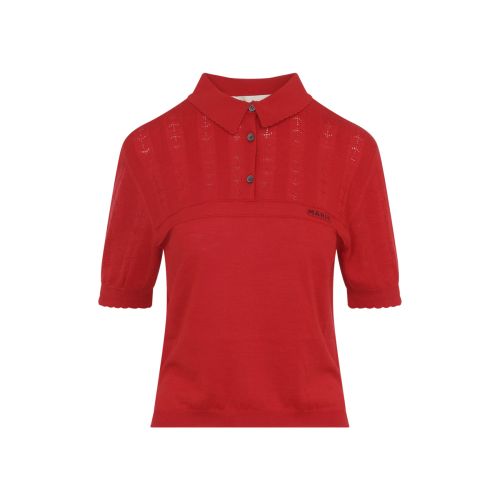 Red Logo Shirt Collar Polo