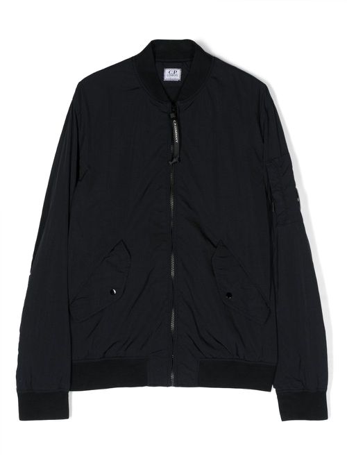 Long-sleeve zipped bomber jacket - Blue