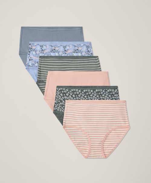 Women's Dotted Daisies Everyday High Rise Brief 6-Pack