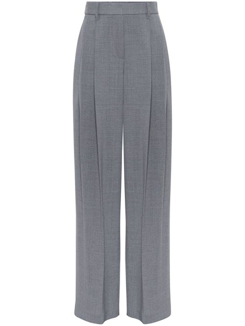 Wide-leg wool trousers - Grey