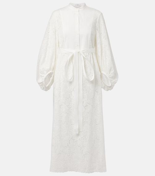 Embroidered cotton lace midi dress