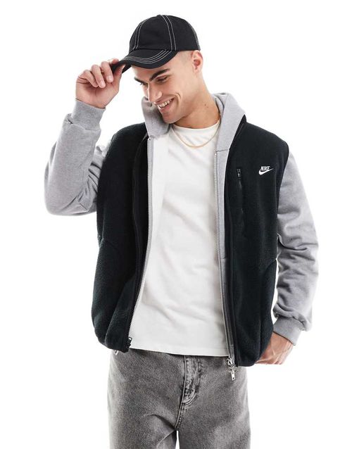 Club winterized fleece vest in black