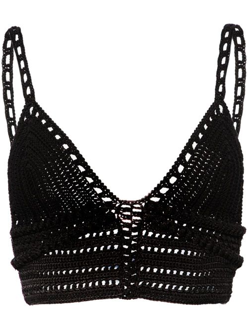 Kleo crochet-knit bralette - Black