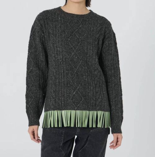 Bianca Crew Sweater In Charcoal
