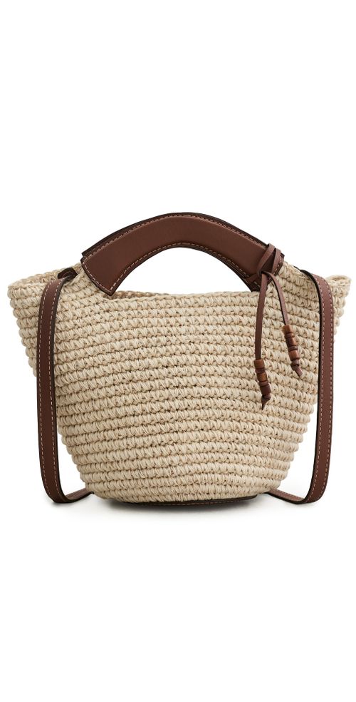The Small Woven Shopper Tote Natural/Cognac One Size