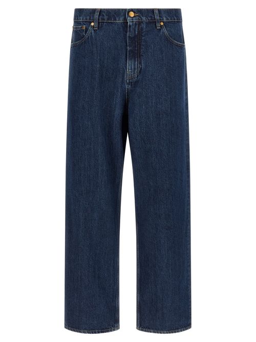 Cotton Straight-Leg Jeans — Blue