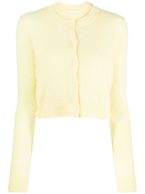 Button-down long-sleeve cardigan - Yellow