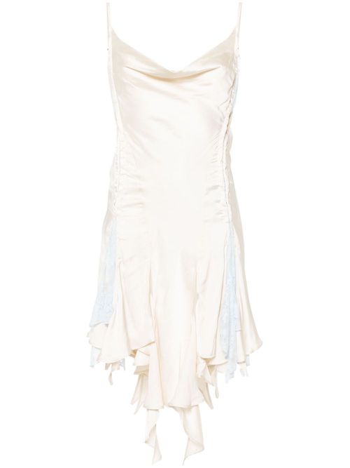 Satin-finish mini dress - BEIGE BLUE