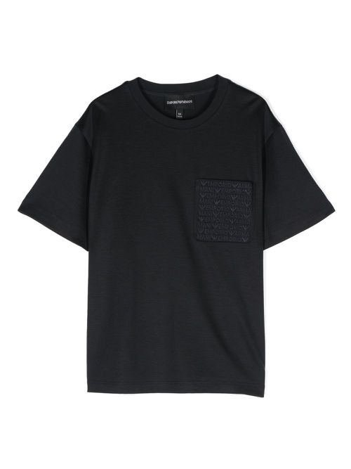 Logo-embroidered T-shirt - Blue