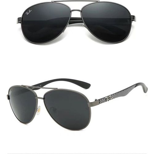 New Sunglasses for Men's Metal Sunglasses, Toad Mirrors, Driving and Driving Mirrors, Anti UV Retro Large Frame Glasse