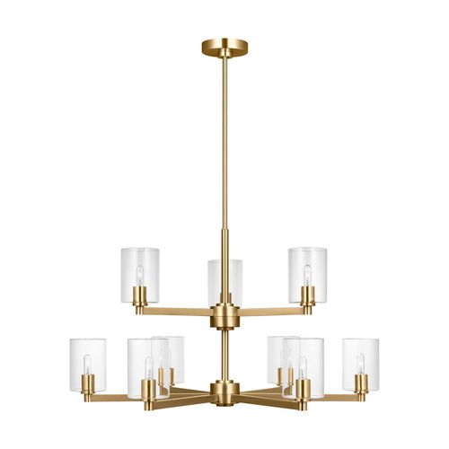 Satin Brass Chandelier from the Fullton Collection