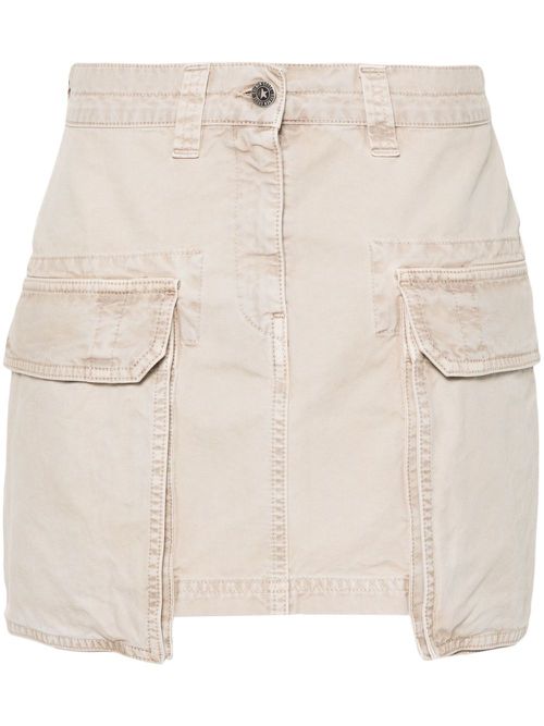 Distressed cotton mini skirt - Neutrals