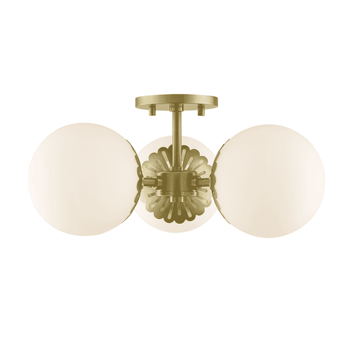 Mitzi Paige 3-Light Ceiling Light in Aged Bra