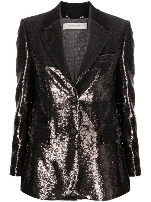Sequin single-breasted blazer - Grey