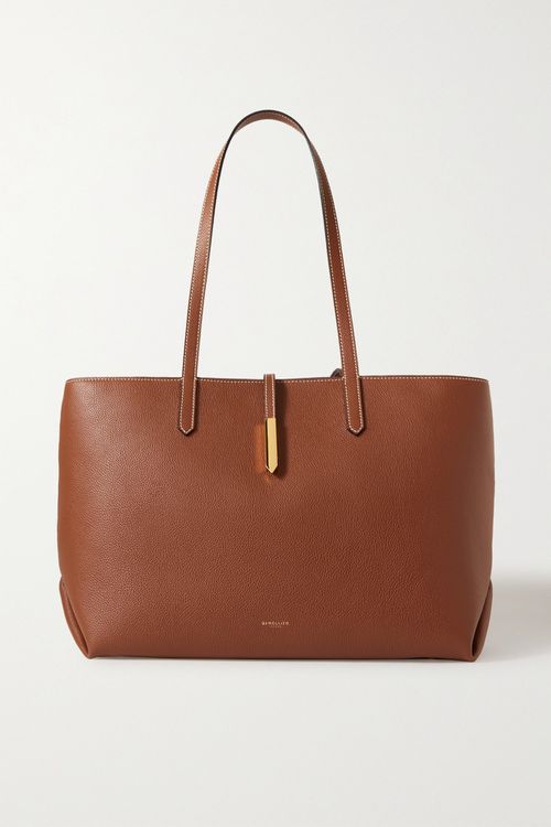 + Net Sustain Tokyo Textured-leather Tote - Brown