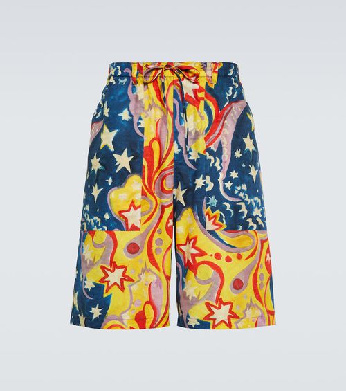 X No Vacancy Inn printed cotton shorts