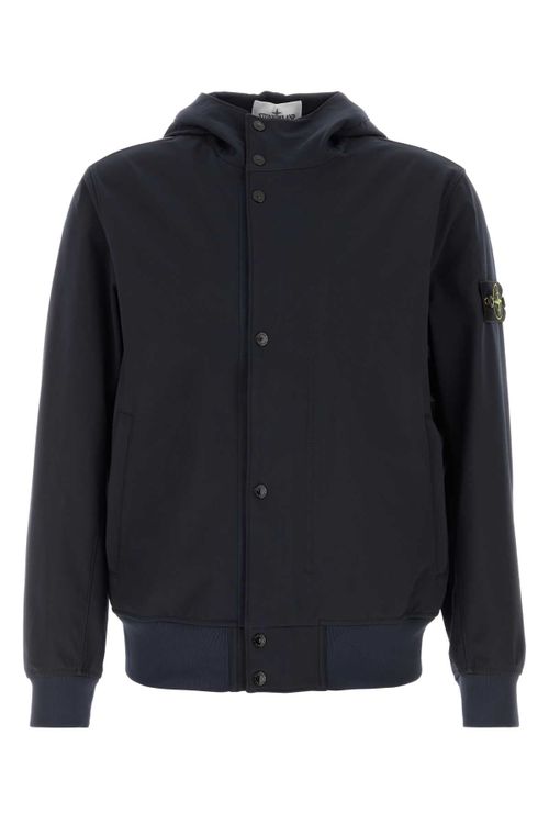 Button-Front Nylon Jacket — Navy